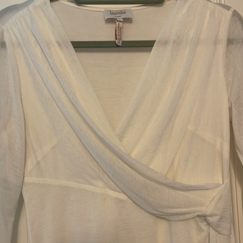 Laundry by Shelli Segal Cream Drape Top - Picture 2 of 8